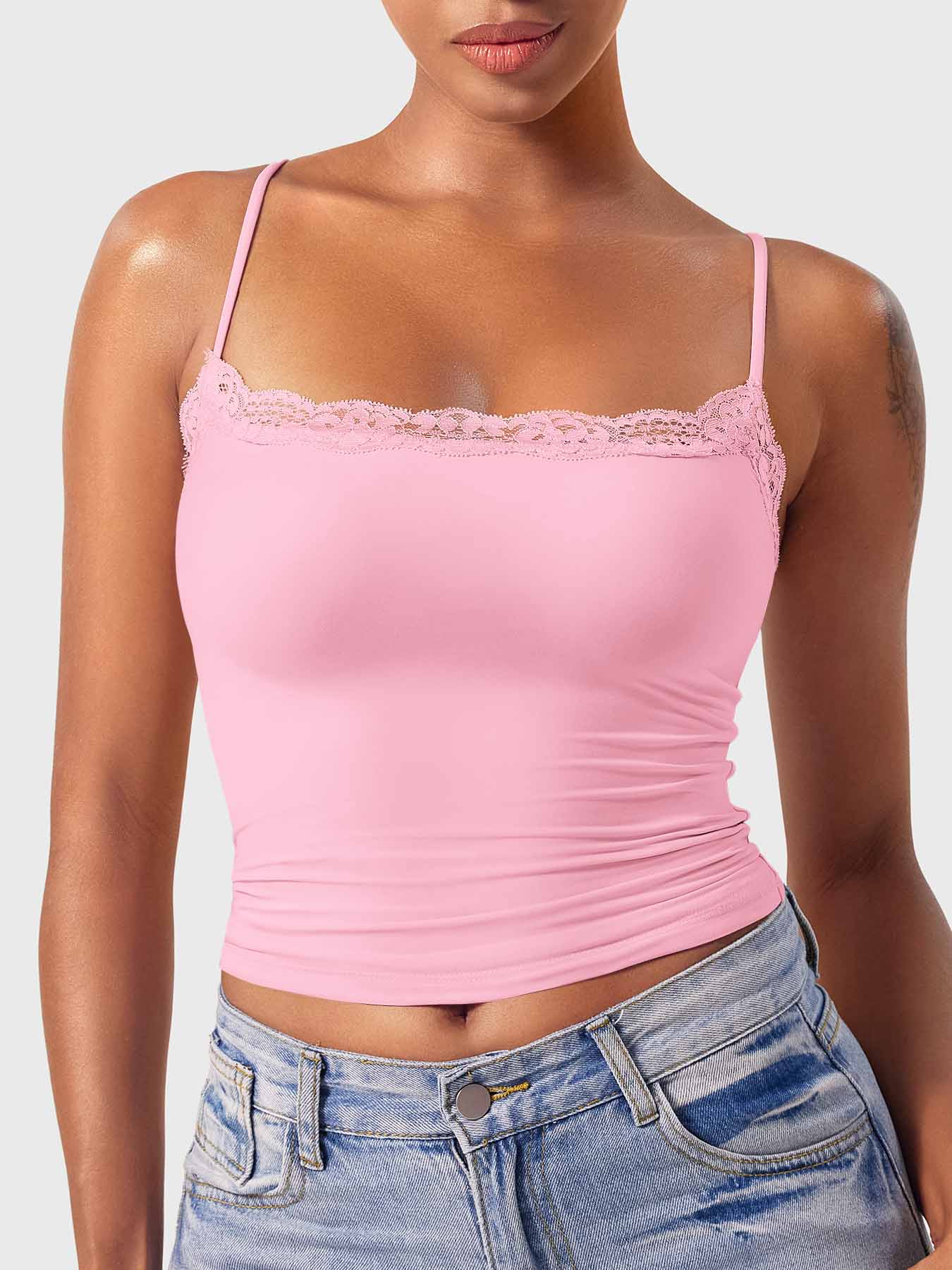 Gymfit Annabely Singlet med firkantet hals og blonder - Gymfit