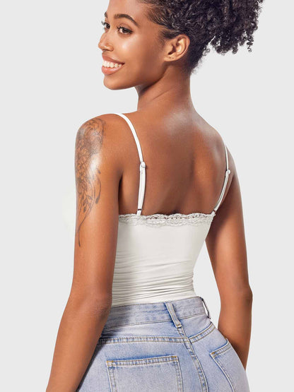 Gymfit Annabely Tanktop med firkantet hals og blonder - Gymfit