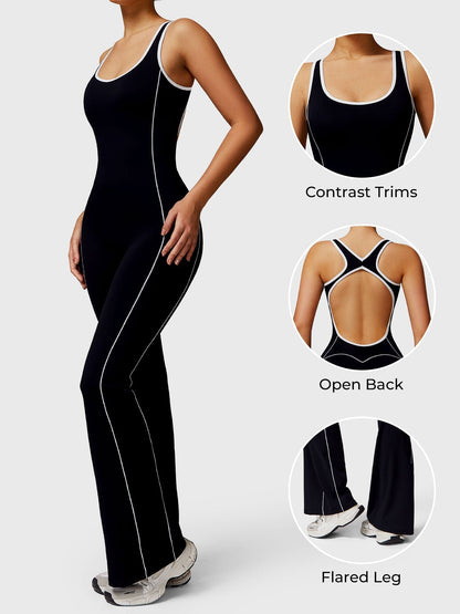 Gymfit Antonia kontrastfarget utsvingt jumpsuit - Gymfit