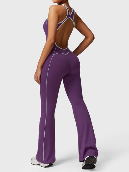 Gymfit Antonia kontrastfarget utsvingt jumpsuit - Gymfit