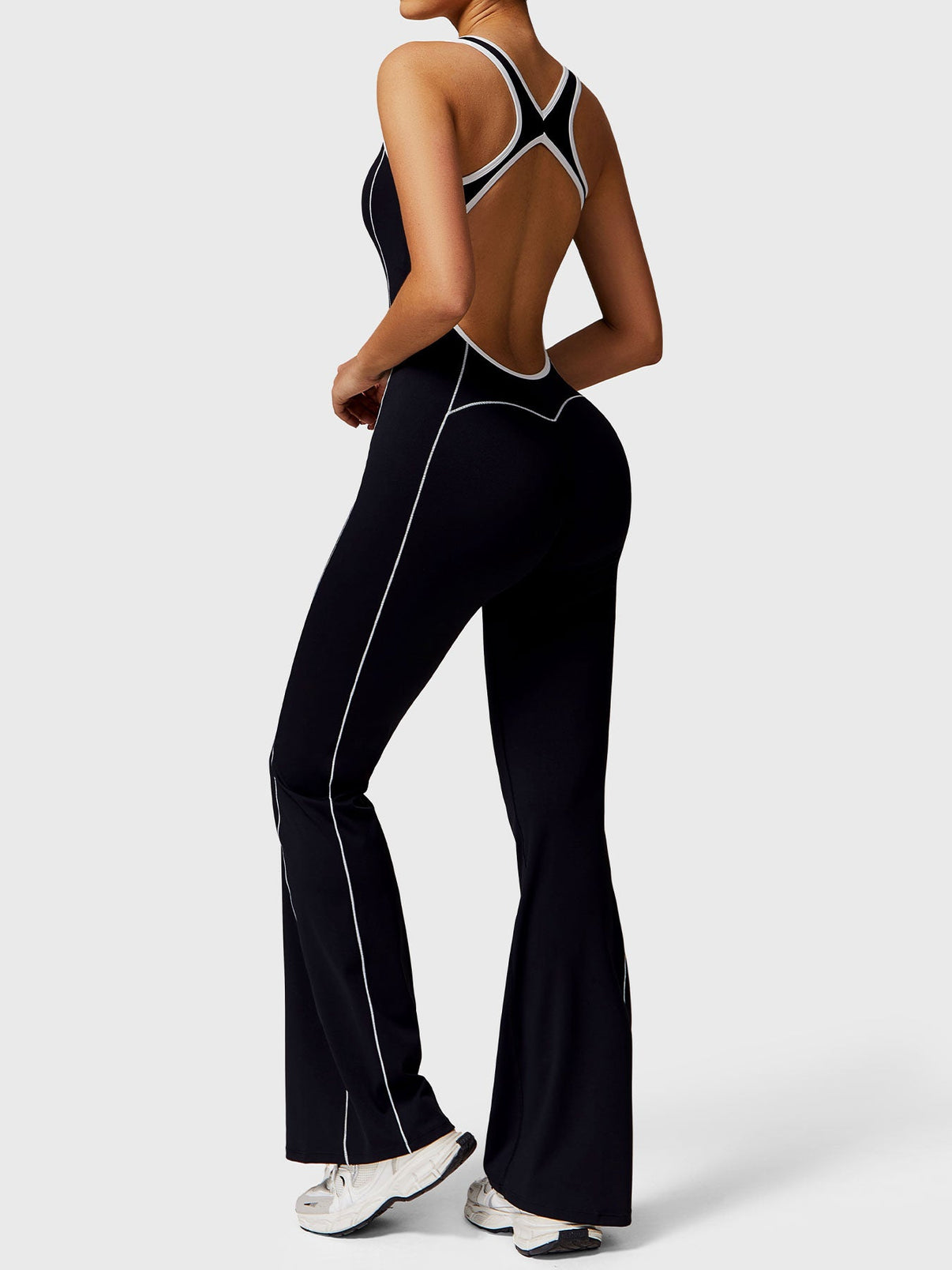 Gymfit Antonia kontrastfarget jumpsuit med utsving - Gymfit