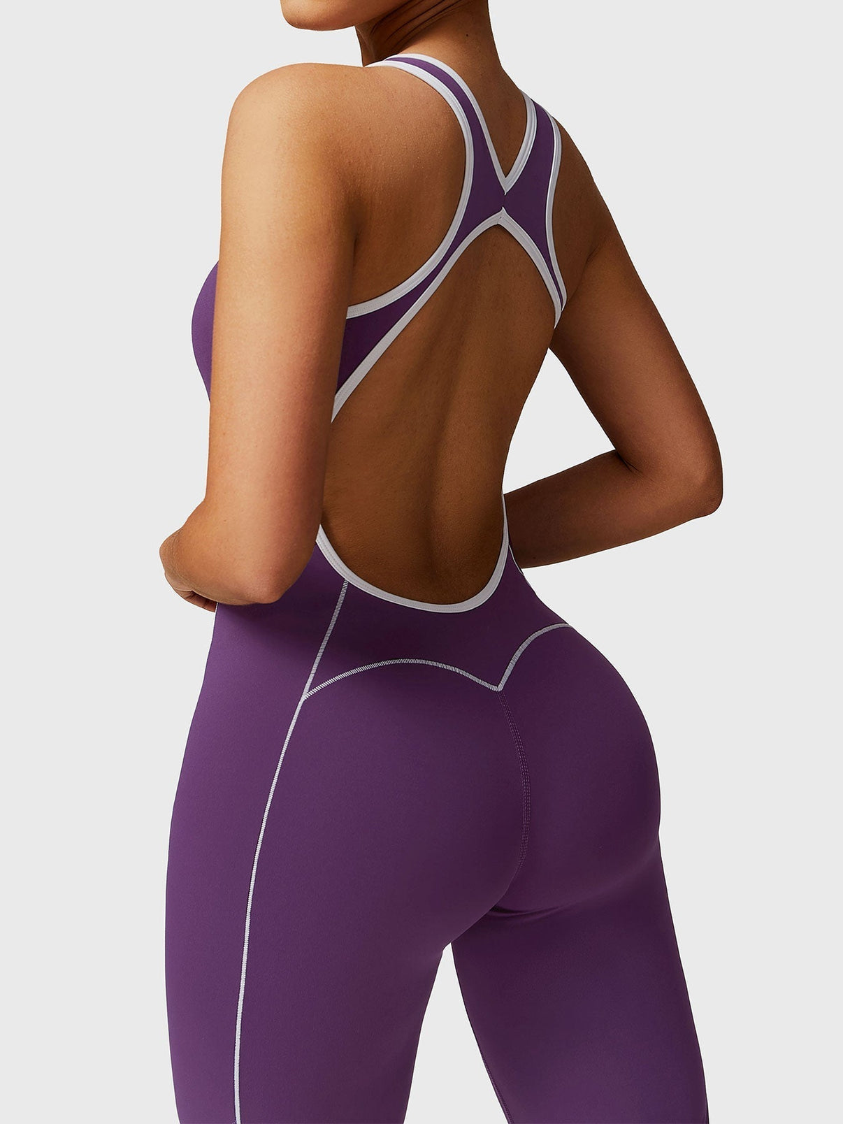 Gymfit Antonia kontrastfarget jumpsuit med utsvingte ben - Gymfit