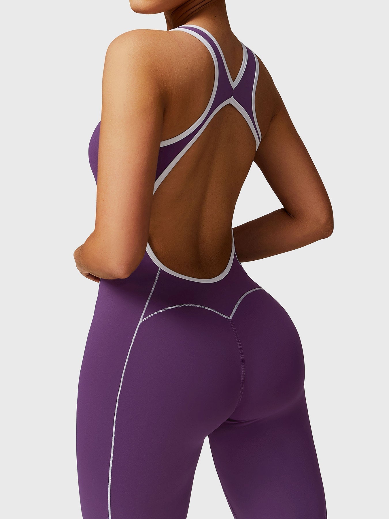 Gymfit Antonia kontrastfarget jumpsuit med utsvingte ben - Gymfit