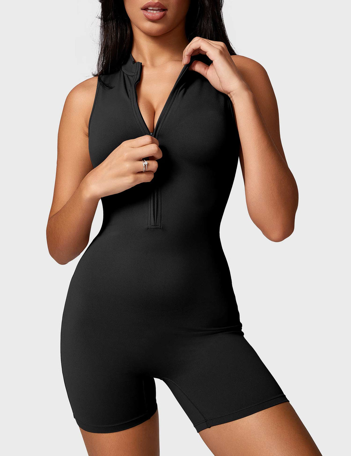 alt
Gymfit Belle ermeløs jumpsuit med glidelås - Gymfit