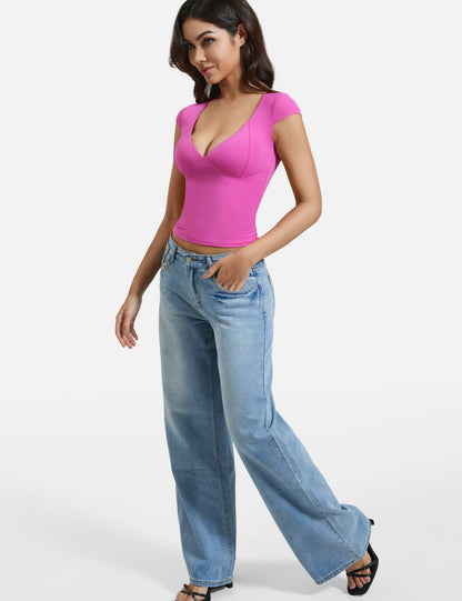 Gymfit Diva Top Med V-hals - Gymfit