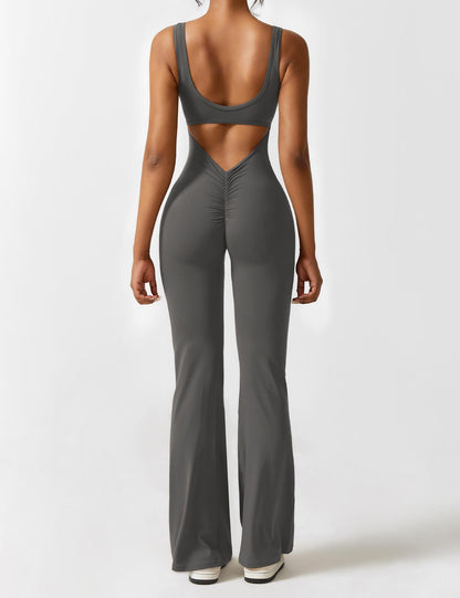 Gymfit Jumpsuit V-rygg med utsvingte ben - Gymfit