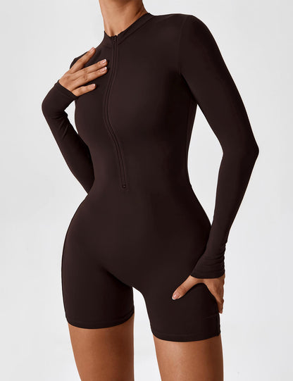 Gymfit jumpsuit med lang arm og glidelås - Gymfit