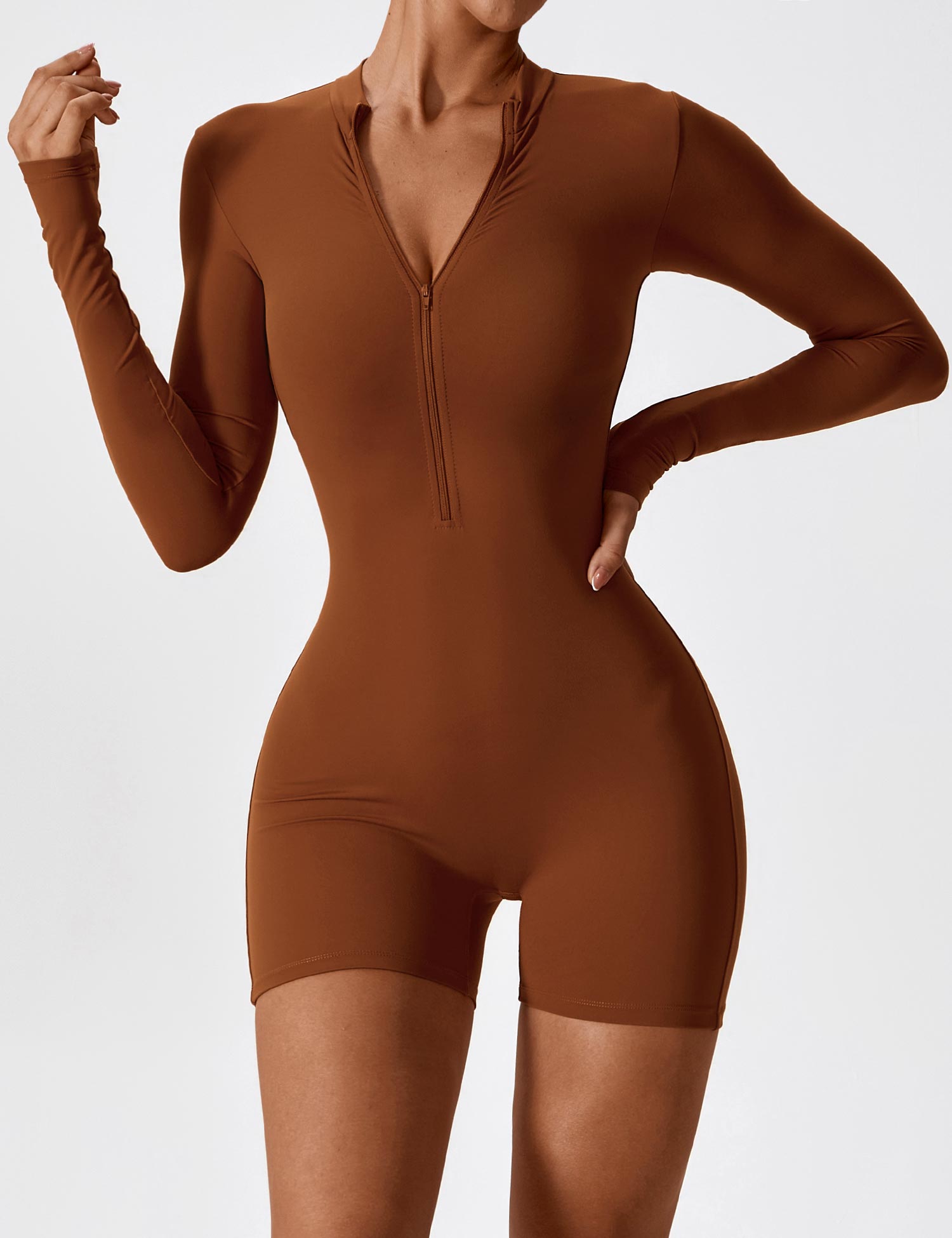 Gymfit langermet jumpsuit med glidelås - Gymfit