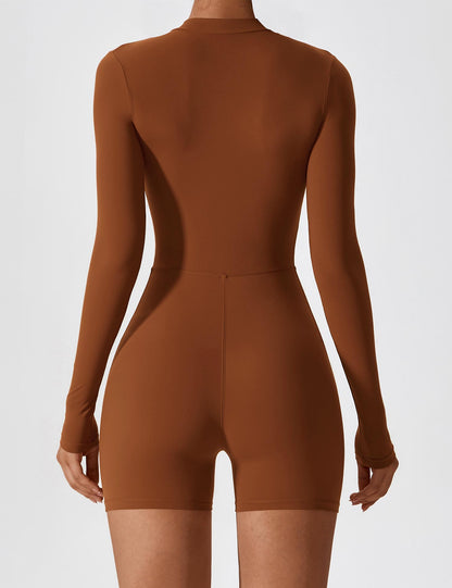 Gymfit jumpsuit med lange ermer og glidelås - Gymfit