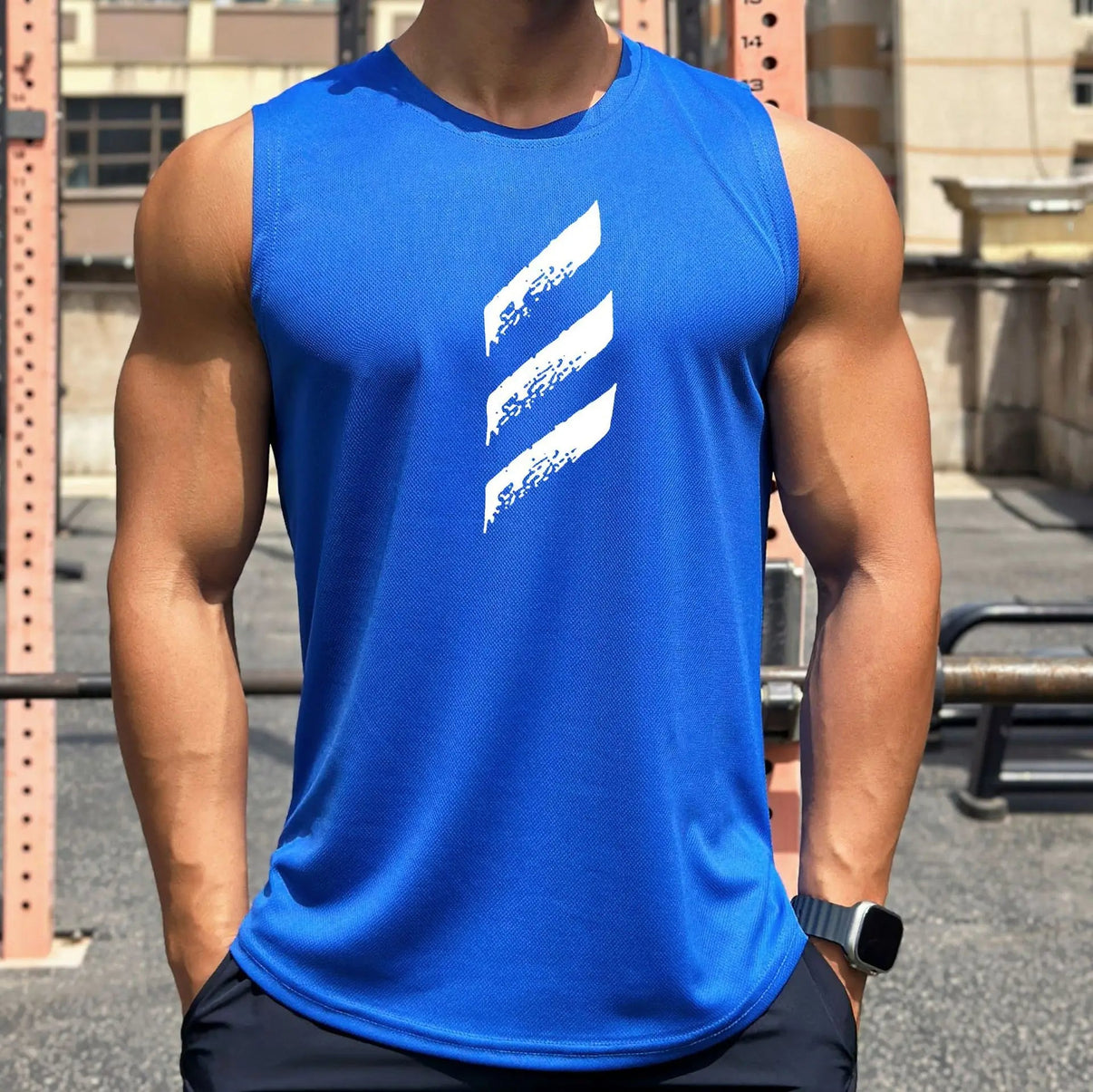 Gymfit Mesh stripe singlet - Gymfit
