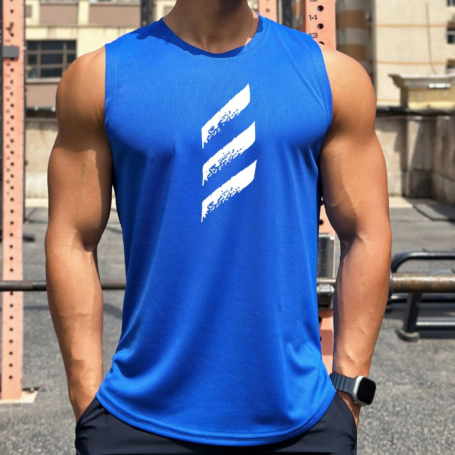 Gymfit Mesh stripe singlet - Gymfit