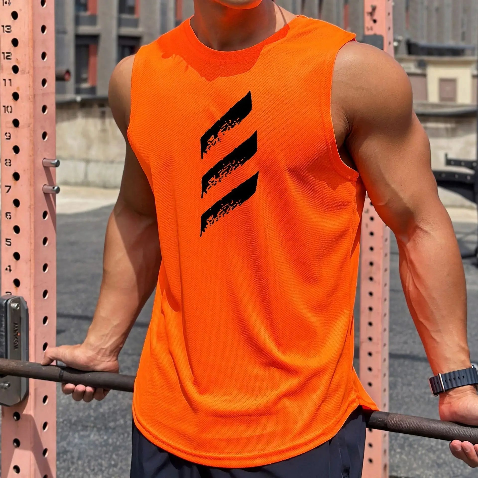 Gymfit Mesh-stripe singlet - Gymfit