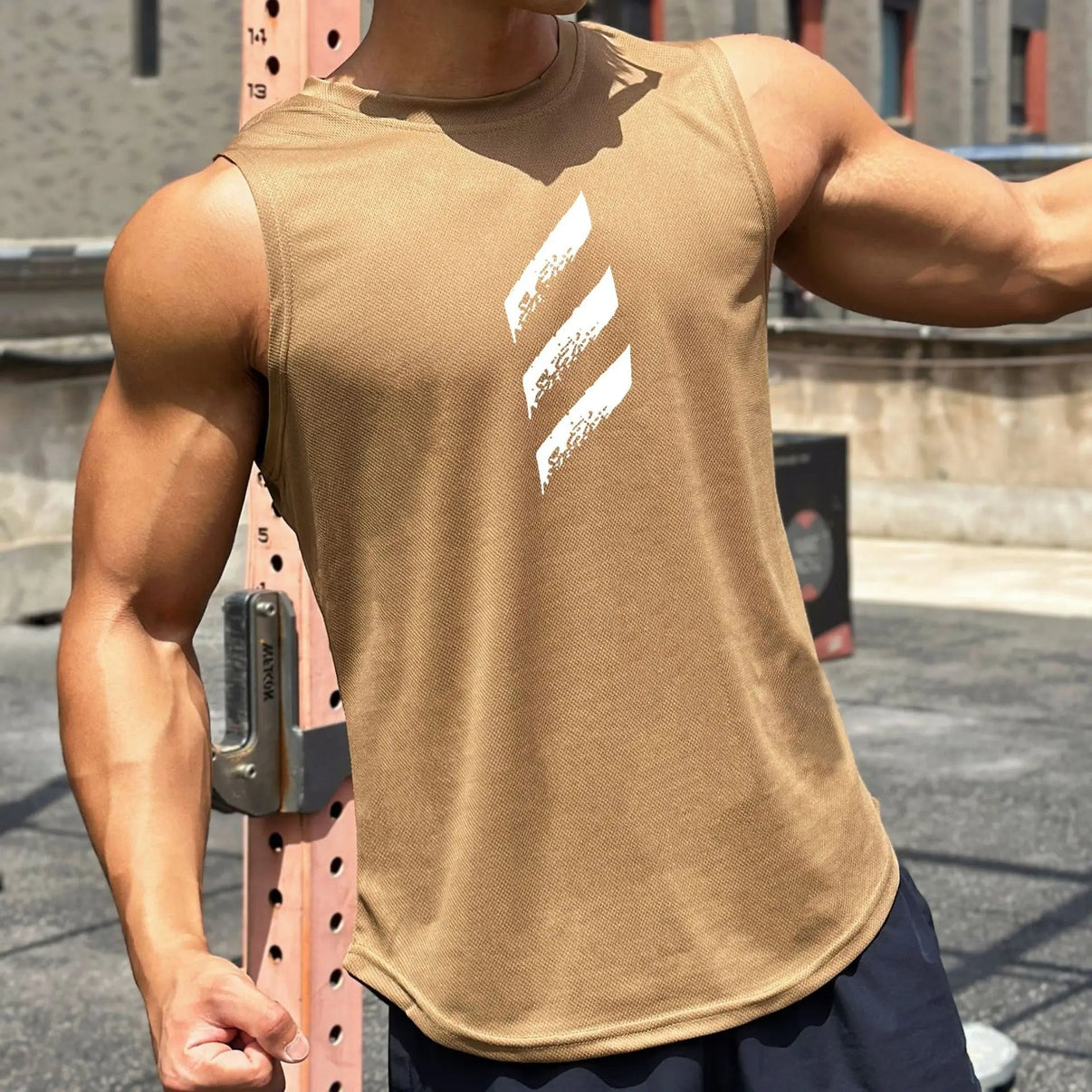 Gymfit Mesh stripe singlet - Gymfit