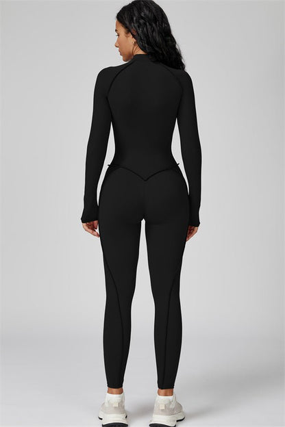 Gymfit strukturjumpsuit med glidelås - Gymfit