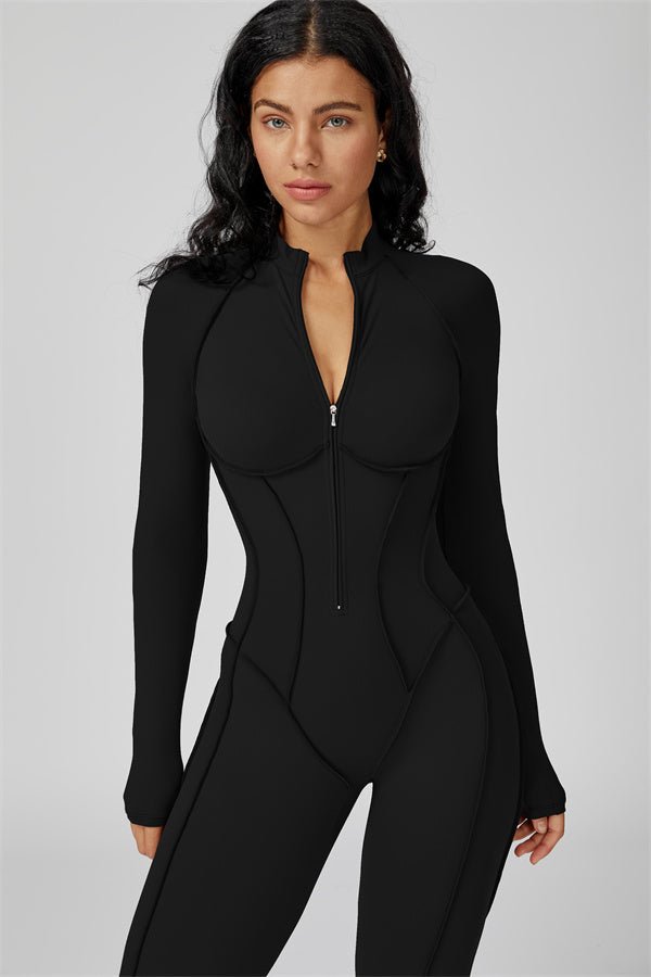 Gymfit Struktur-jumpsuit med glidelås - Gymfit