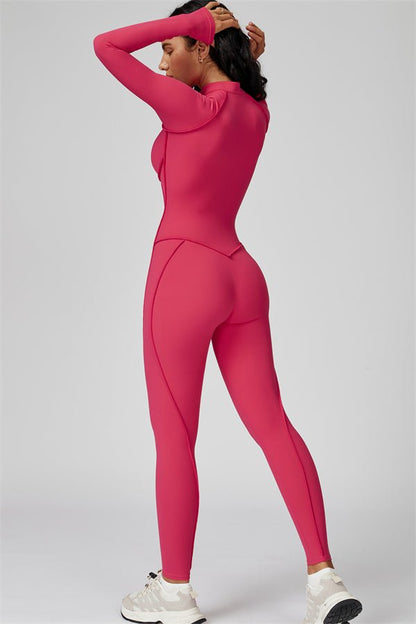 Gymfit jumpsuit med struktur og glidelås - Gymfit