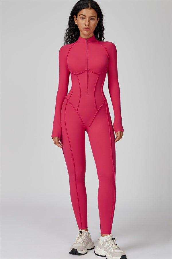 Gymfit strukturerte jumpsuit med glidelås - Gymfit