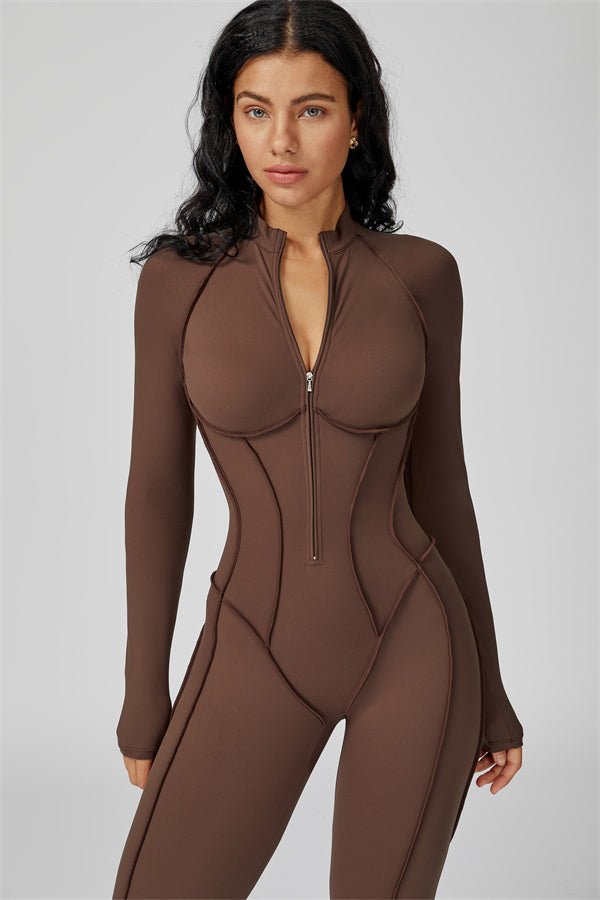 Gymfit strukturert jumpsuit med glidelås - Gymfit