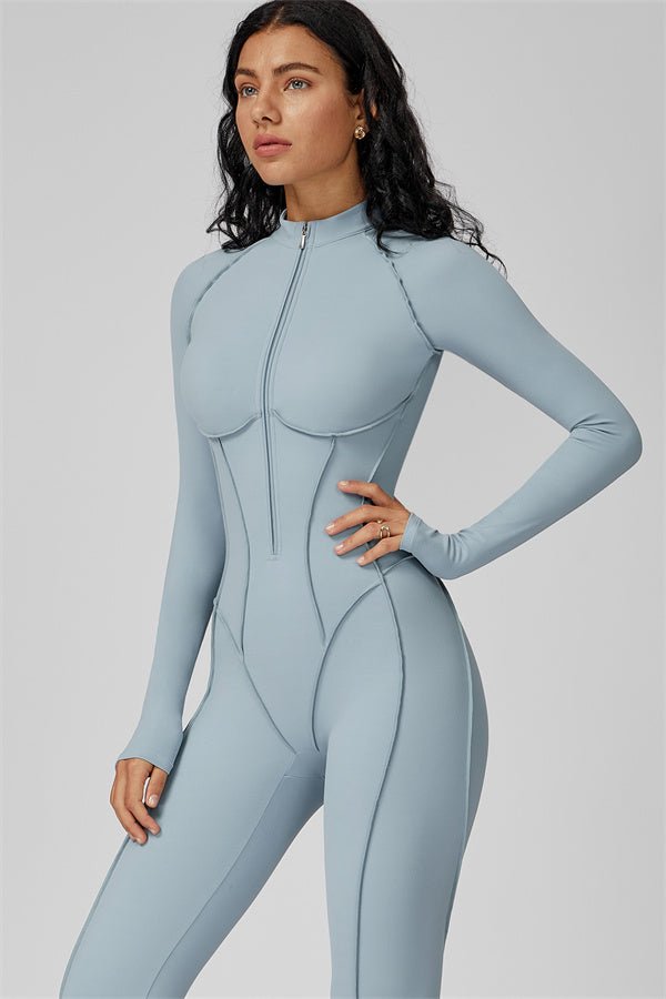 Gymfit jumpsuit med struktur og glidelås - Gymfit