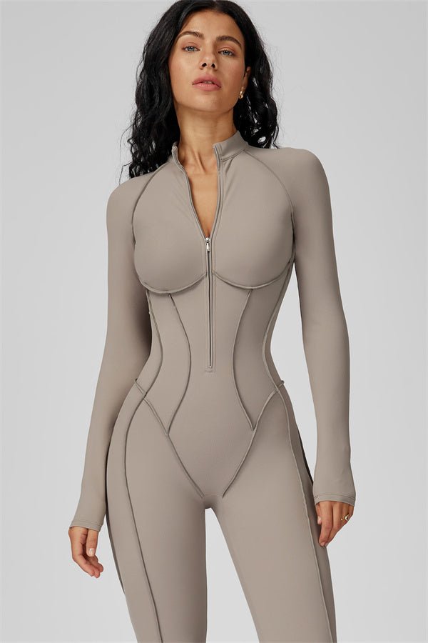 Gymfit strukturert jumpsuit med glidelås - Gymfit