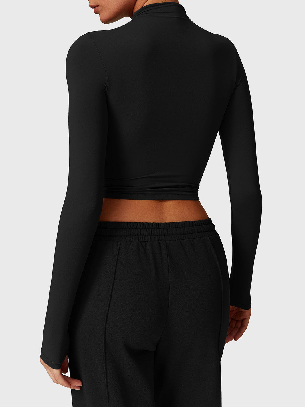 Gymfit crop top med høy hals og lange ermer - Gymfit