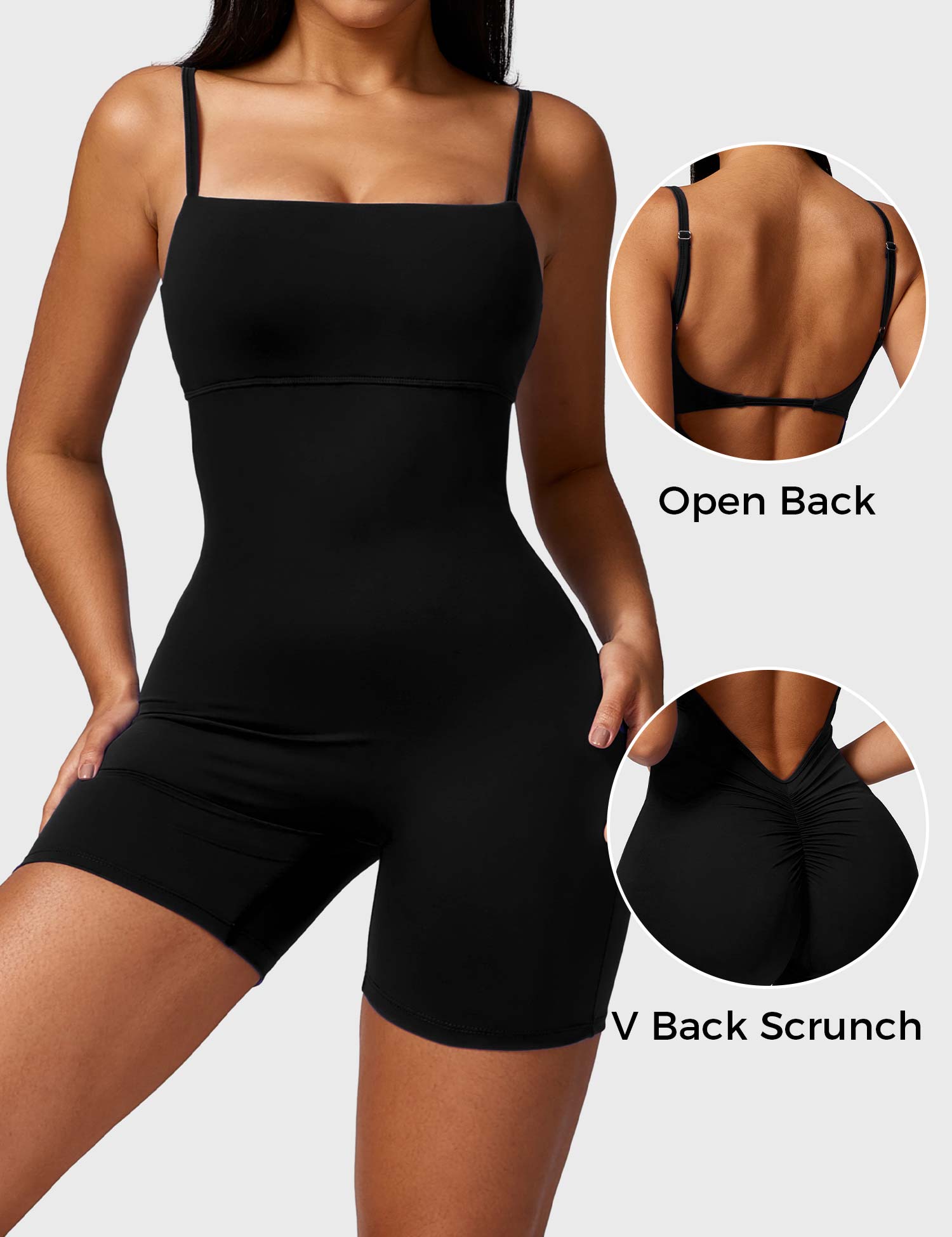 Gymfit V - jumpsuit med rynking bak - Gymfit