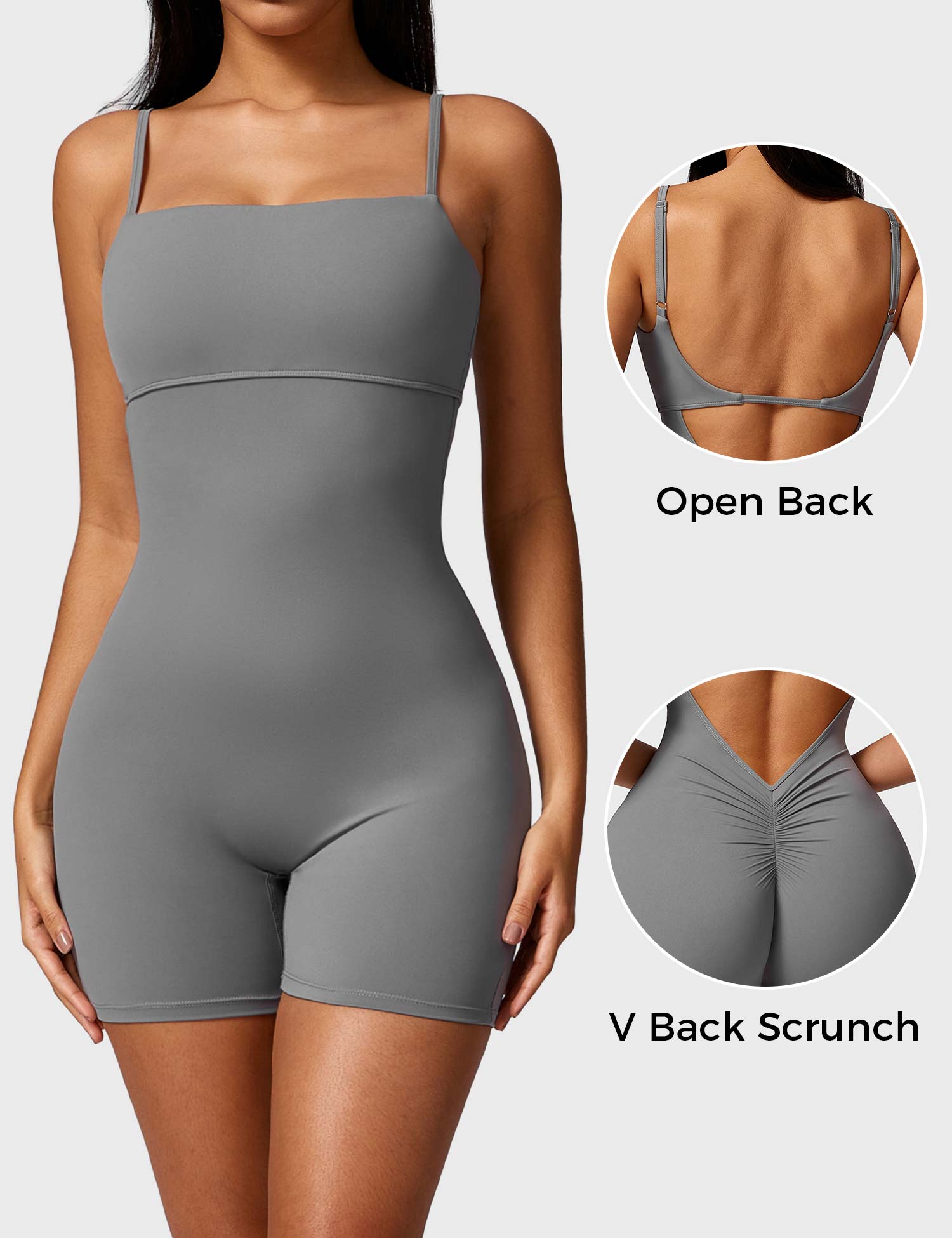 Gymfit V - Jumpsuit med rynkedetalj på ryggen - Gymfit