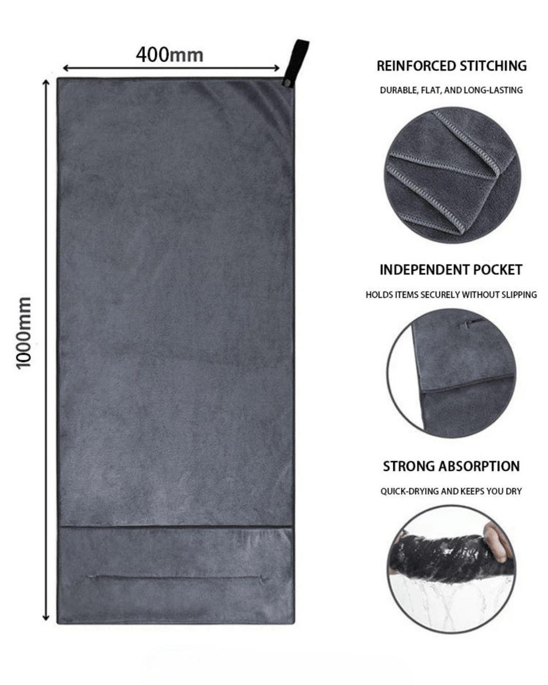 alt
Gymfit Zip - Mikrofiberhåndkle i lommeformat - Gymfit