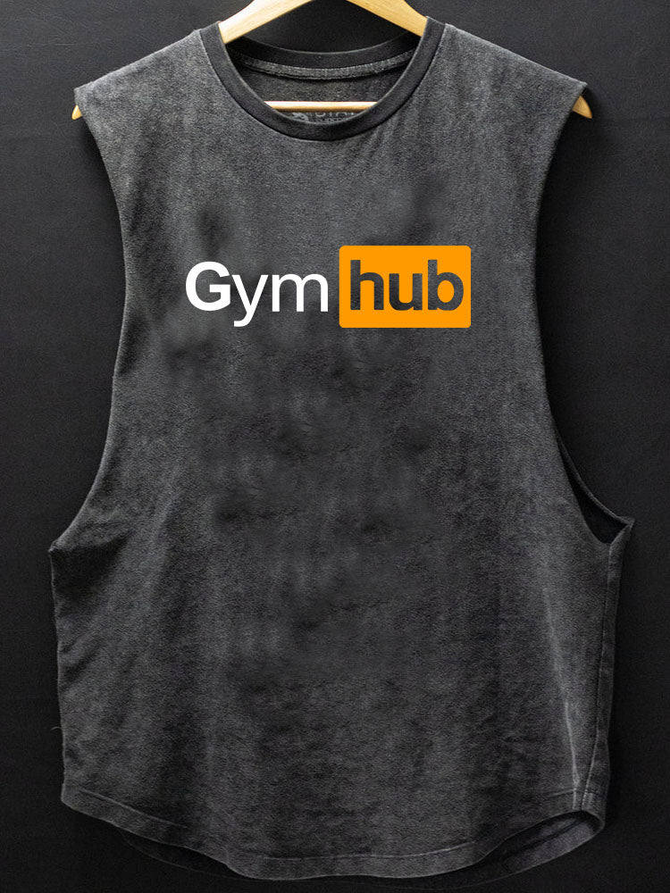 Gymhub tanktopp i bomull med avrundet nederkant - Gymfit