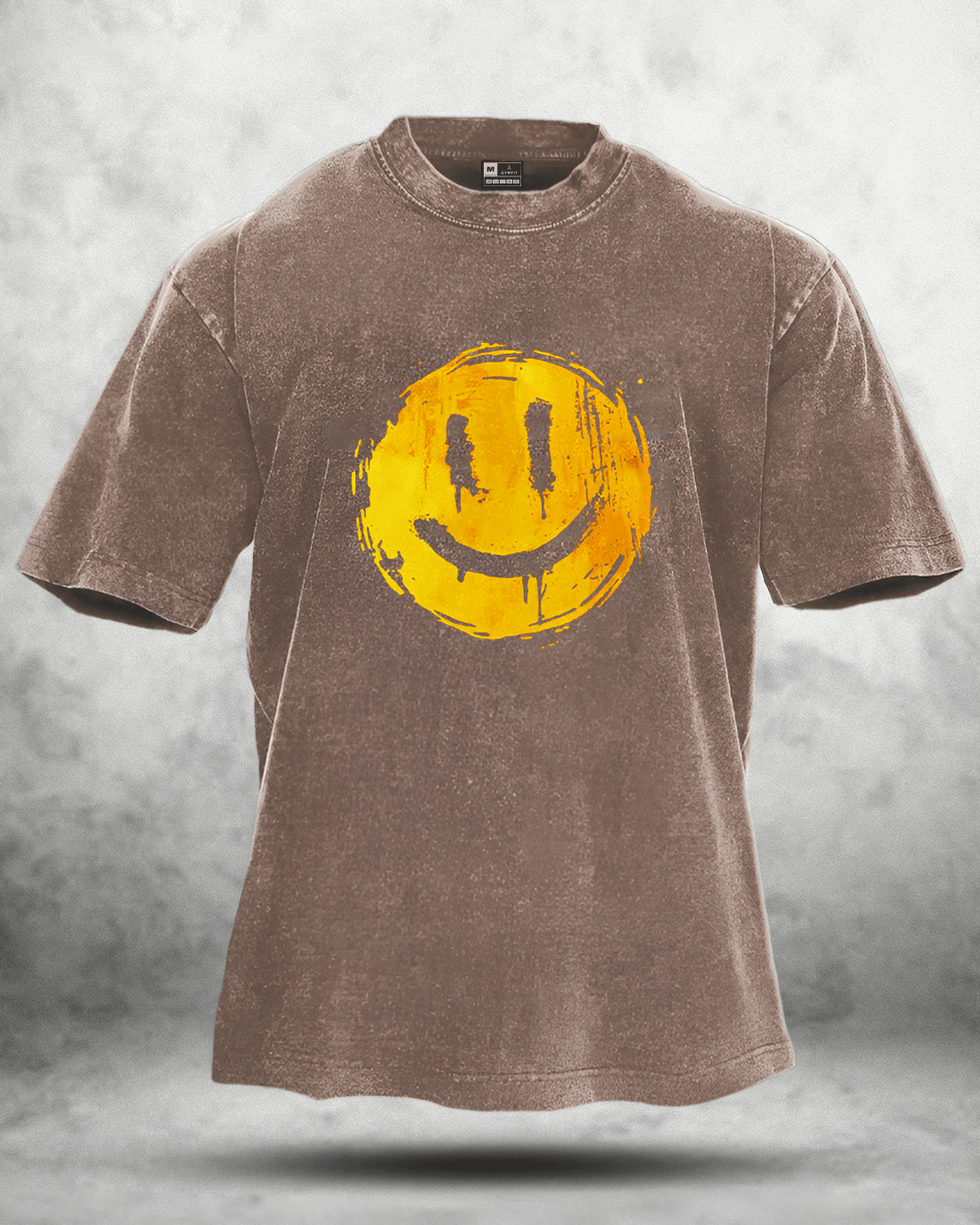 HAPPY SMILEY VASKET T-SKJORTE - Gymfit
