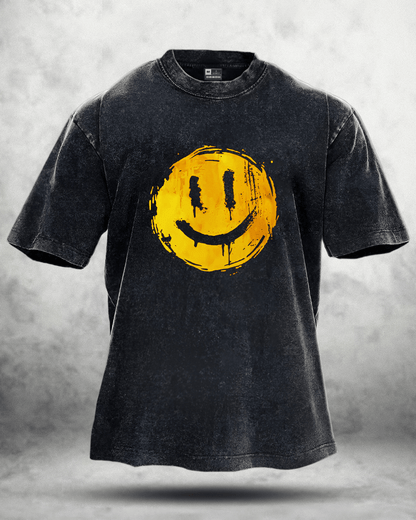 HAPPY SMILEY VASKET T - SHIRT - Gymfit
