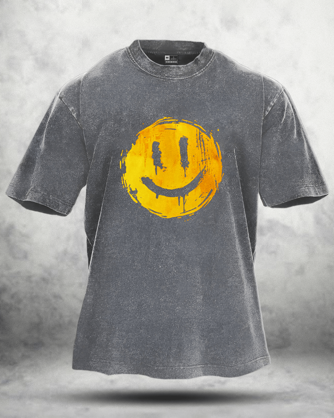 GLAD SMILEY VASKET T-SKJORTE - Gymfit