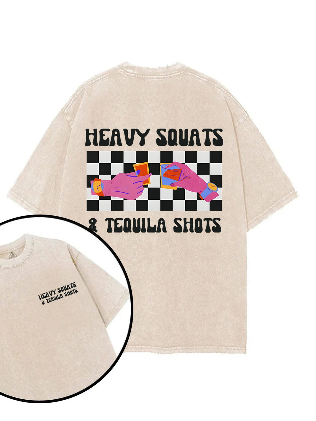 HEAVY SQUATS & TEQUILA SHOTS T-SKJORTE - Gymfit