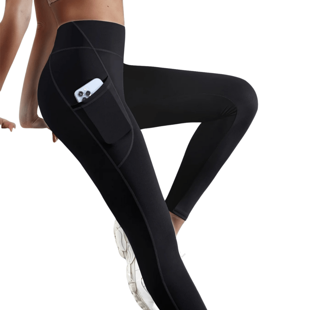 Høymidjede leggings med lomme - Gymfit