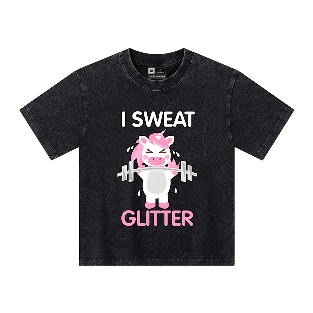 Jeg svetter glitter Barn T-skjorte - Gymfit