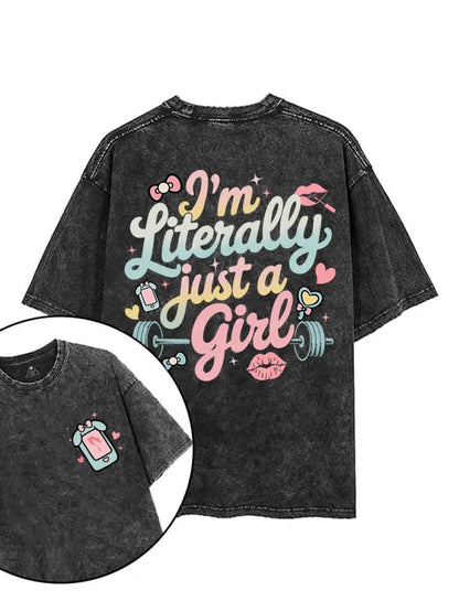 JEG ER LITERALT BARE EN JENTE T-SHIRT - Gymfit