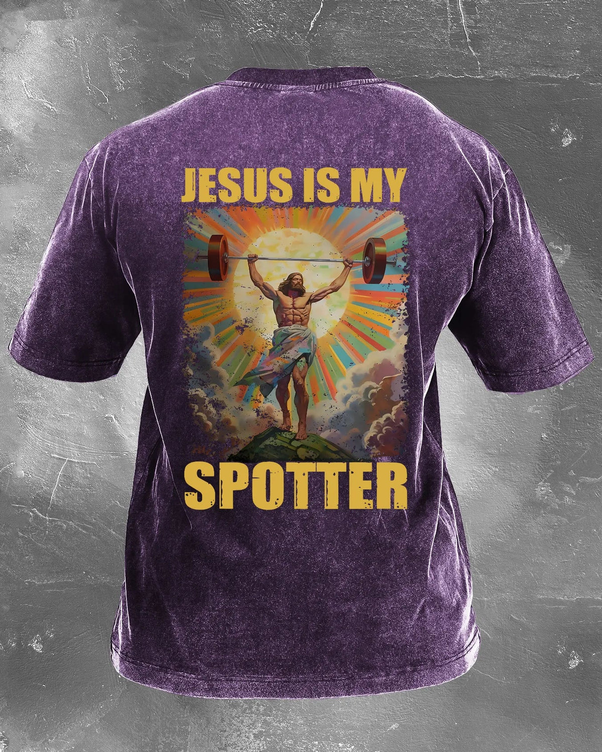 JESUS ER MIN SPOTTER VASKET T-SKJORTE - Gymfit