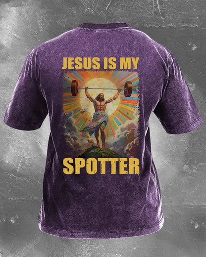 JESUS ER MIN SPOTTER VASKET T-SKJORTE - Gymfit
