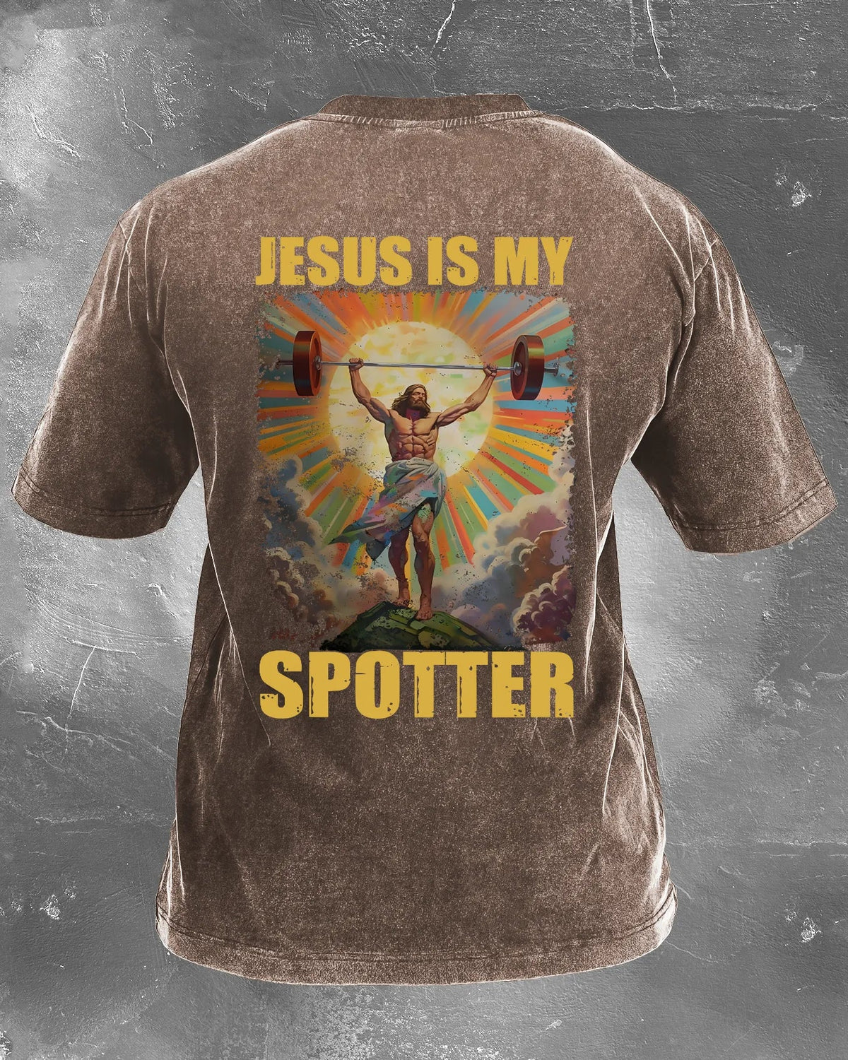 JESUS ER MIN SIKRER VASKET T-SKJORTE - Gymfit