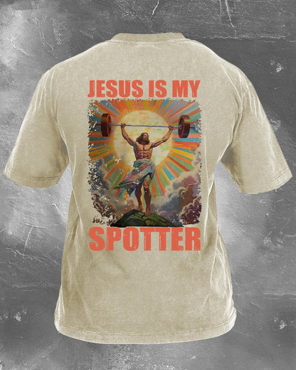 JESUS ER MIN SPOTTER VASKET T-SKJORTE - Gymfit