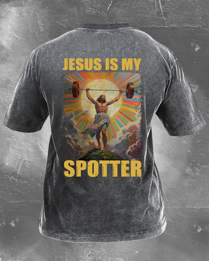JESUS ER MIN SPOTTER VASKET T-SKJORTE - Gymfit