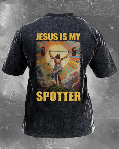 JESUS ER MIN SPOTTER VASKET T-SKJORTE - Gymfit