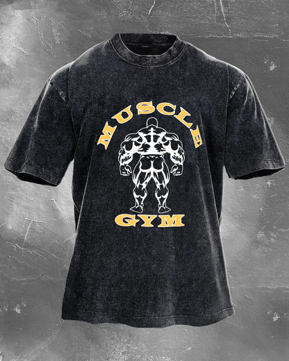 Muscle Gym vasket T-skjorte for menn - Gymfit