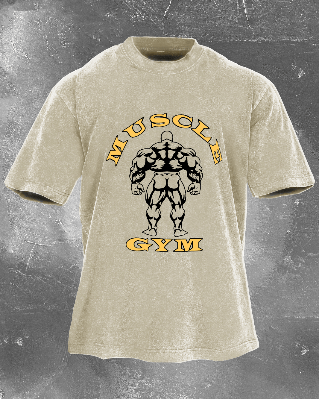 alt
Muscle Gym T-skjorte for menn i vasket stil - Gymfit