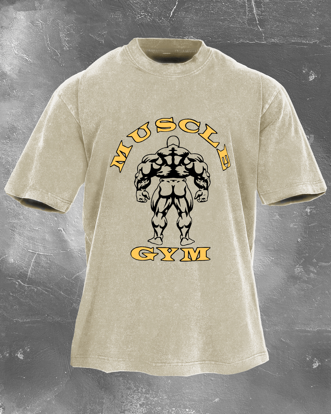 alt
Muscle Gym T-skjorte for menn i vasket stil - Gymfit