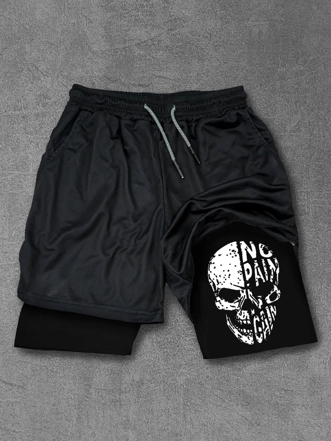 No pain No gain Skull Performance treningsshorts - Gymfit