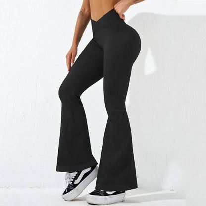 NYHET Ribbestrikkede Wide-leg leggings - Gymfit