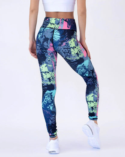 Leggings med abstrakt havmotiv - Gymfit