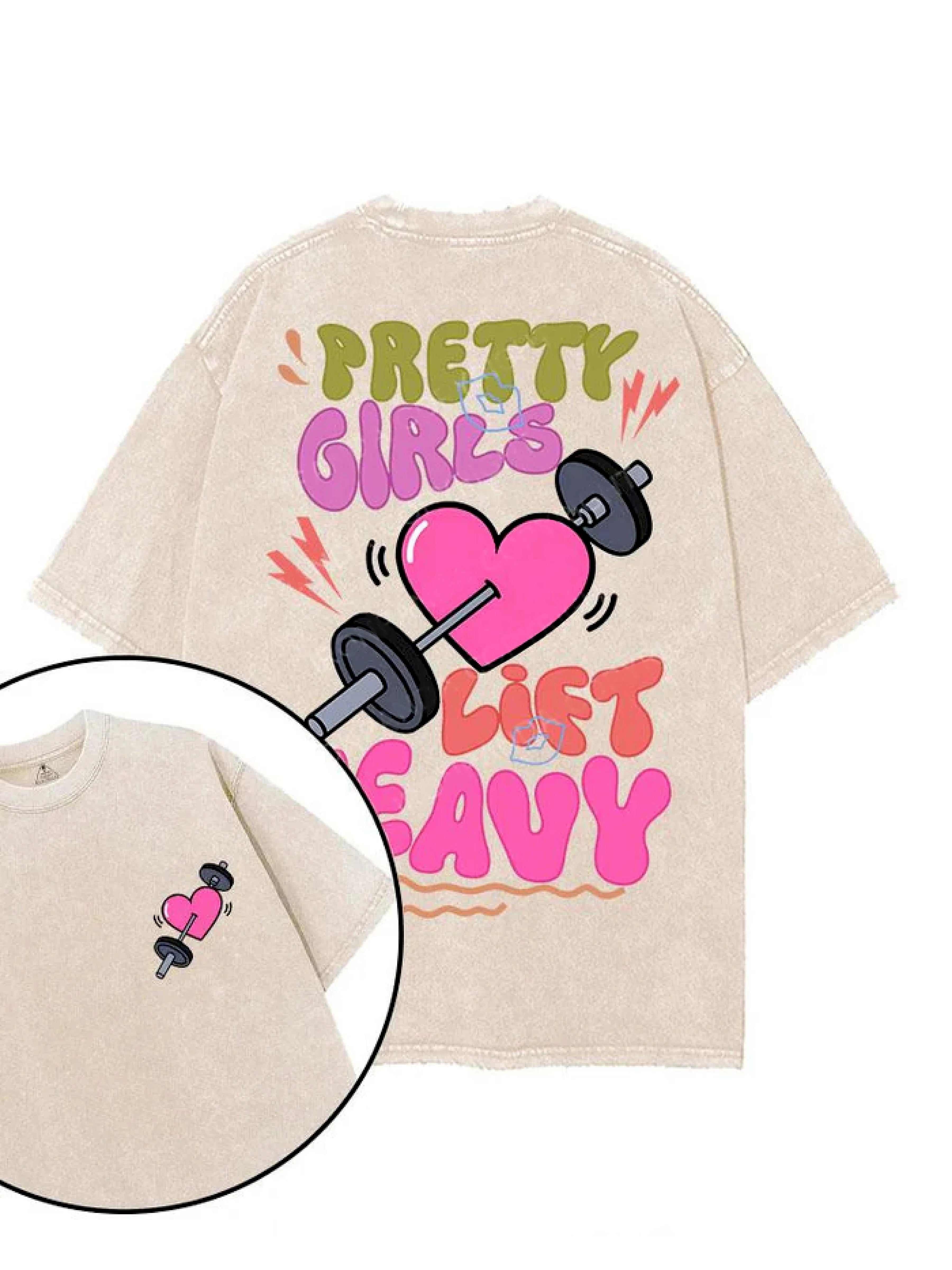 SØTE JENTER LØFTER TUNGT T-SHIRT - Gymfit
