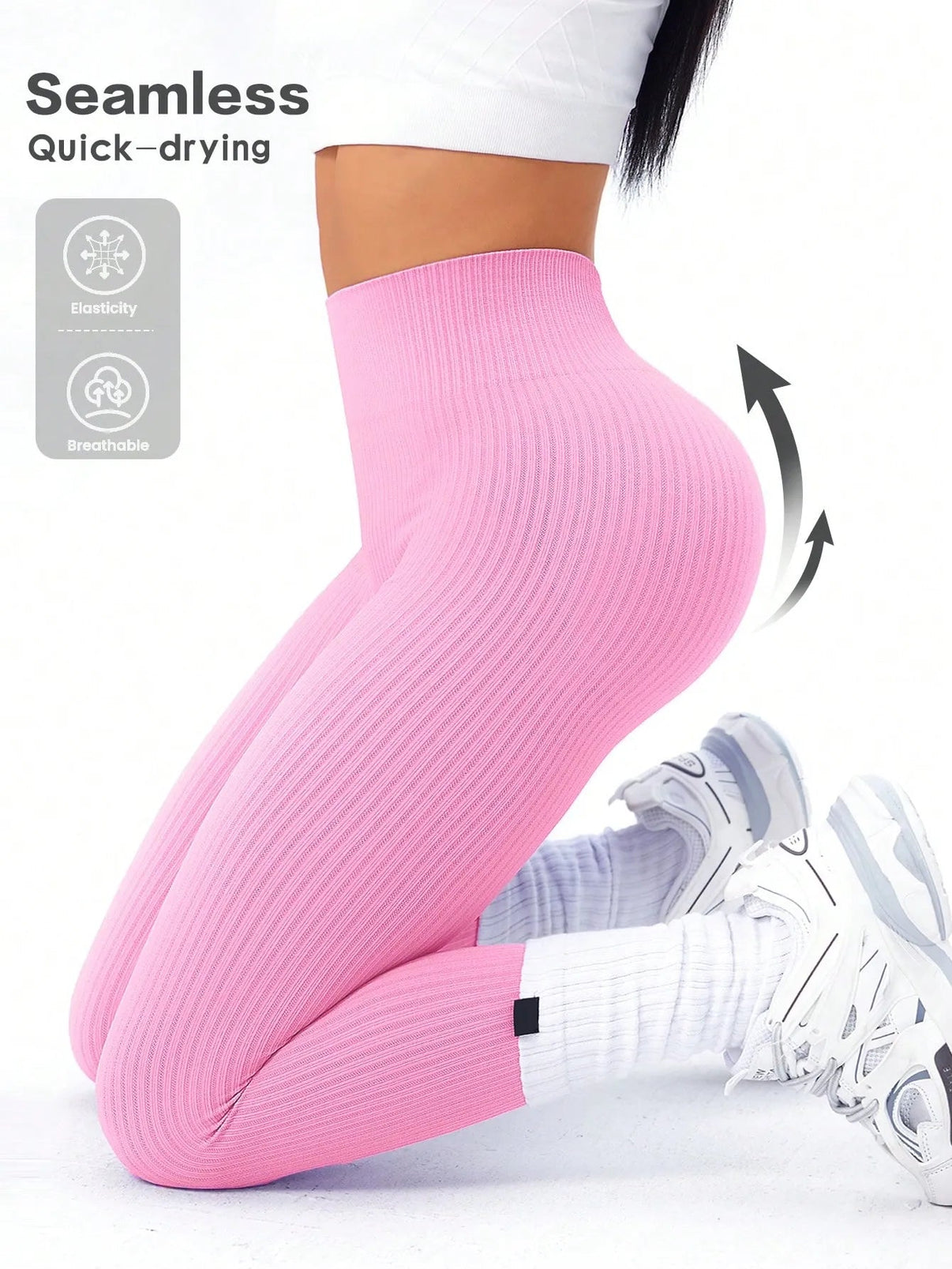 Ribbede sømløse leggings - Gymfit